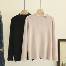 2022 - Slim and half - collar pit sweater sweet wood ear knitted sweater
