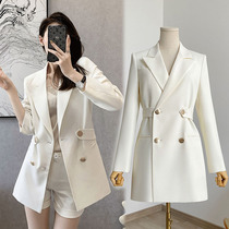Shangxiu plus-size womens spring clothes fat mm small suit jacket womens foreign style age-reducing and thin design double-breasted suit