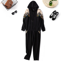 Shangxiu large size womens womens spring 2021 new belly Yang Yang casual sports suit slim two-piece set