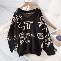 Shangxiu Plus Size Womens Clothing 2022 Winter New Slightly Fat Sister Korean Version Loose and Versatile Wool Sweater Showing Thin Tops
