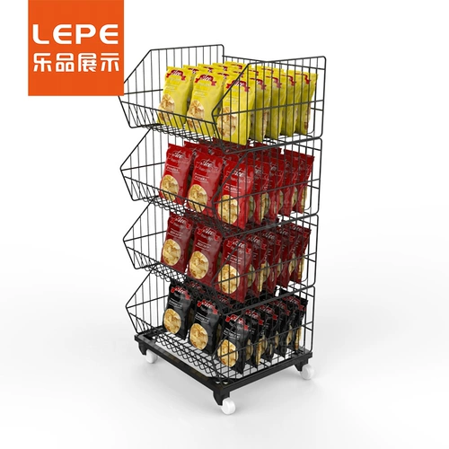 乐品 Супермаркет косой во рту корзины маленький грузовой приют для стойки стойки магазин магазин закуски на дисплее