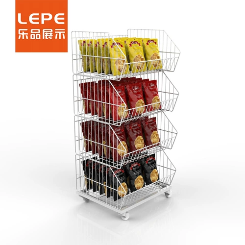 乐品 Супермаркет косой во рту корзины маленький грузовой приют для стойки стойки магазин магазин закуски на дисплее