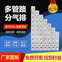 Large flow aluminum row straight through multi-pipeline gas separation block drainage road shunt gas connection gas source distributor