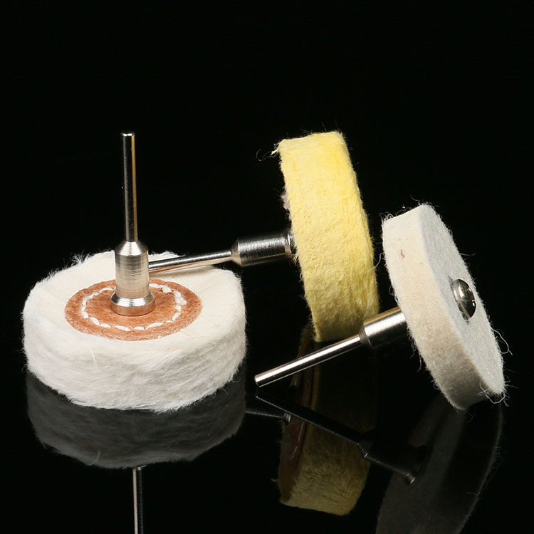 包邮T型带柄白黄布轮羊毛抛光磨头玉石琥珀蜜蜡首饰T形3MM 50MM