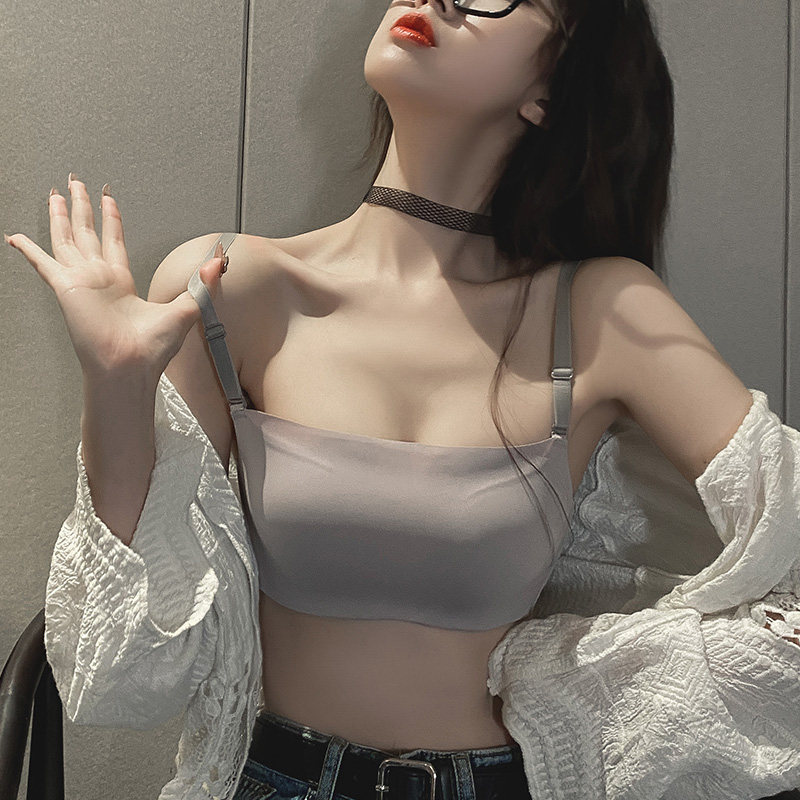 Underwear Feminists No steel ring Small breasts Gathered Anti-Drooping Thin and Anti-Walking Light Bra No-scarred lingerie suit Autumn and winter