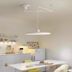 Light French-Style Restaurant Movable Chandelier with Rotating Arm and Long Rod Dining Table Lamp Design Bar Island Chandelier