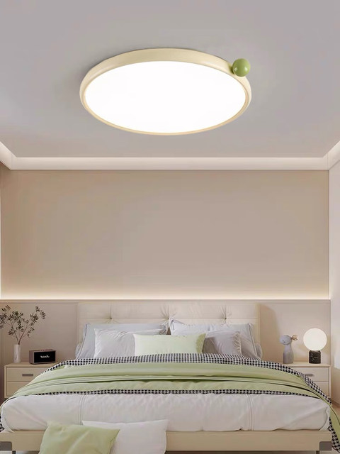 Cream style bedroom lamp full spectrum French small milk bean eye protection children's room lamp simple ultra-thin ceiling lamp