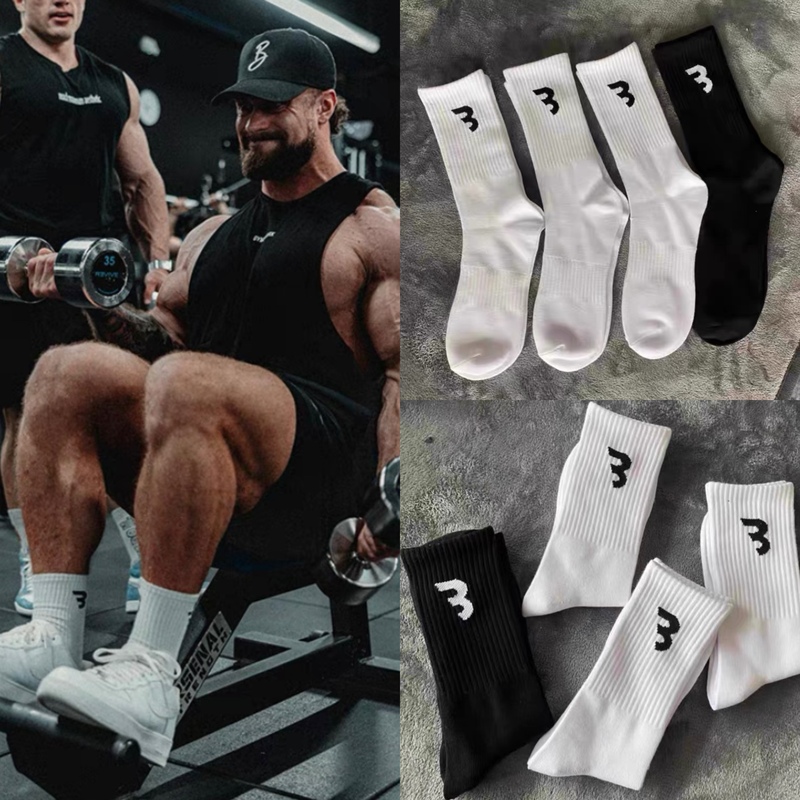 Chris C Bao Fitness Breathable Cotton Socks for Men and Women, Sports, Leisure, Running, Basketball Mid-Calf Socks, 3 Pairs of Socks