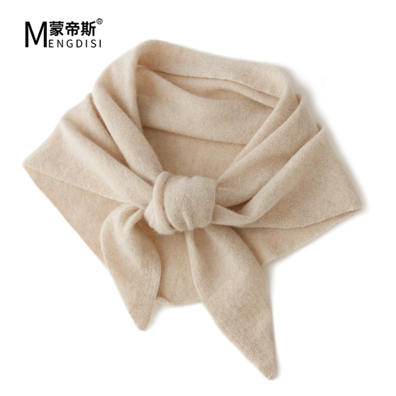 2025 New Model 100% Pure Cashmere Knitted Scarf for Women, Triangular Neck Warmer, Versatile Solid Color Autumn and Winter Small Scarf 2025 New Model 100% Pure Cashmere Knitted Scarf for Women, Triangular Neck Warmer, Versatile Solid Color Autumn and Winter Small Scarf