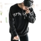BodyDream xuân mới cotton lỏng áo len dài tay thể thao giản dị cổ tròn in áo thun - Thể thao lông cừu / jumper