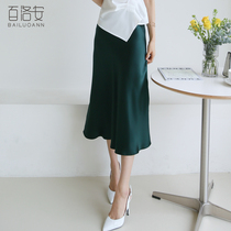 Bai Luoan skirt A- line dress female summer new Korean version of high waist slim long skirt commuting temperament skirt