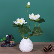 Lotus artificial flower simulation flower silk flower living room placed flower TV cabinet decoration wine cabinet decoration Chinese potted bonsai