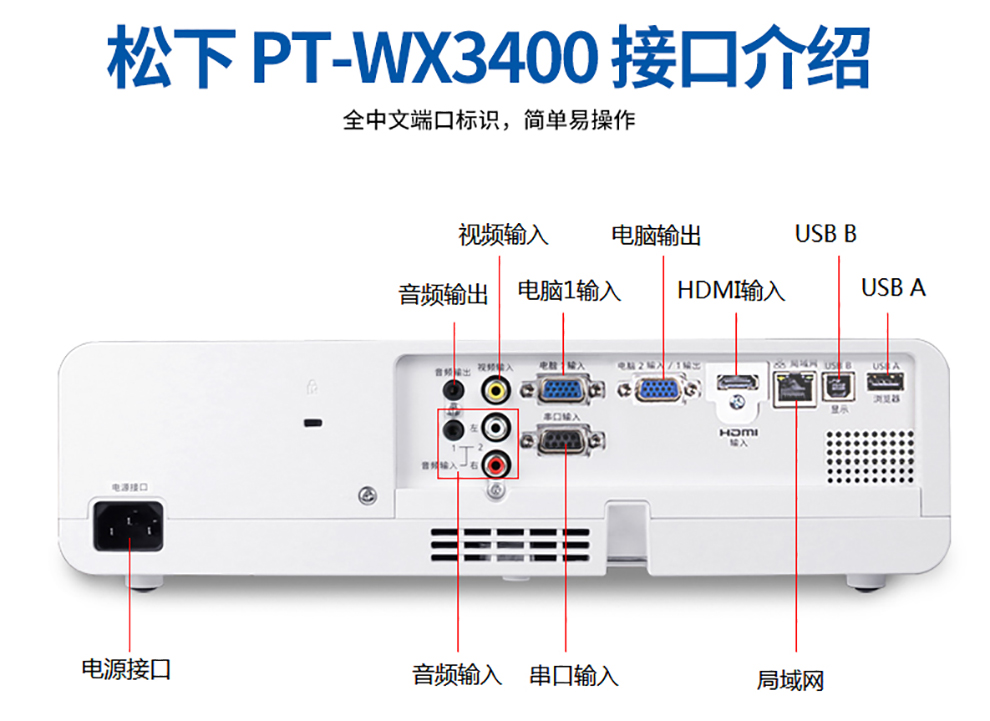 Hội nghị văn phòng kinh doanh máy chiếu Panasonic PT-WX3900 giảng dạy máy chiếu gia đình không dây wifi HD