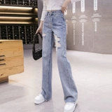 Тонкие модные прямые свободные джинсы, приталенные штаны, коллекция 2022, высокая талия, свободный крой