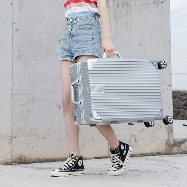 Luggage women's fashionable aluminium frame password box new 20/24 inch small men's retro box ins internet celebrity trolley box