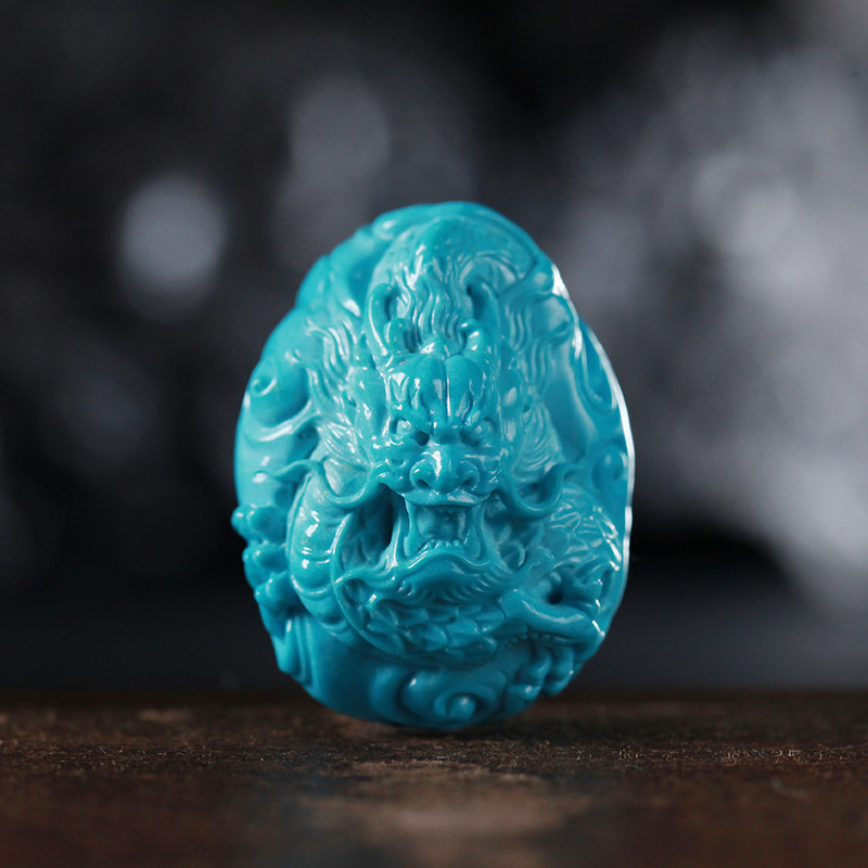 Hubei Shiyan natural raw mine green pine stone dragon viewing Bodhisattva Millver sculpted piece pendant jewels Direct sowing room-Taobao