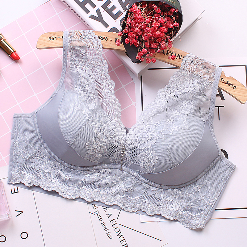 Beauty lại womens đồ lót không có vòng thép mỏng cỡ lớn áo ngực tập trung bảo vệ tiếp Phó vú sexy võng cho thấy ngực lớn sốc nhỏ.