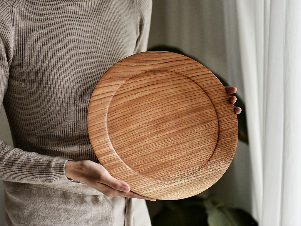 - Đào Viên hàng ngày - Đĩa gỗ cổ xưa Handmade Nhật Bản / Khay trà mồ côi - Tấm khay gỗ đẹp