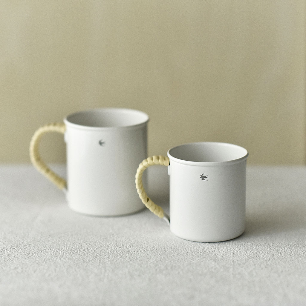 -Taoyuan Daily-Japanese enamel Mark Cup white glazed vines to make outdoor use of GSP oatmeal
