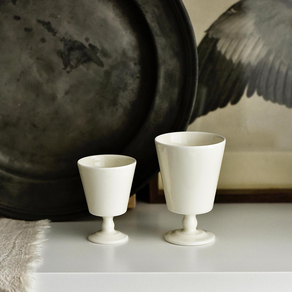 - Taoyuan Daily - White Porcelain Goblets, Small Wine Cups, Tea Items Fully Handmade