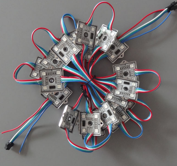 Full Carnivals 4 light square modules 3535 square iron shell modules RGB light beads -WS2811 Drive IC