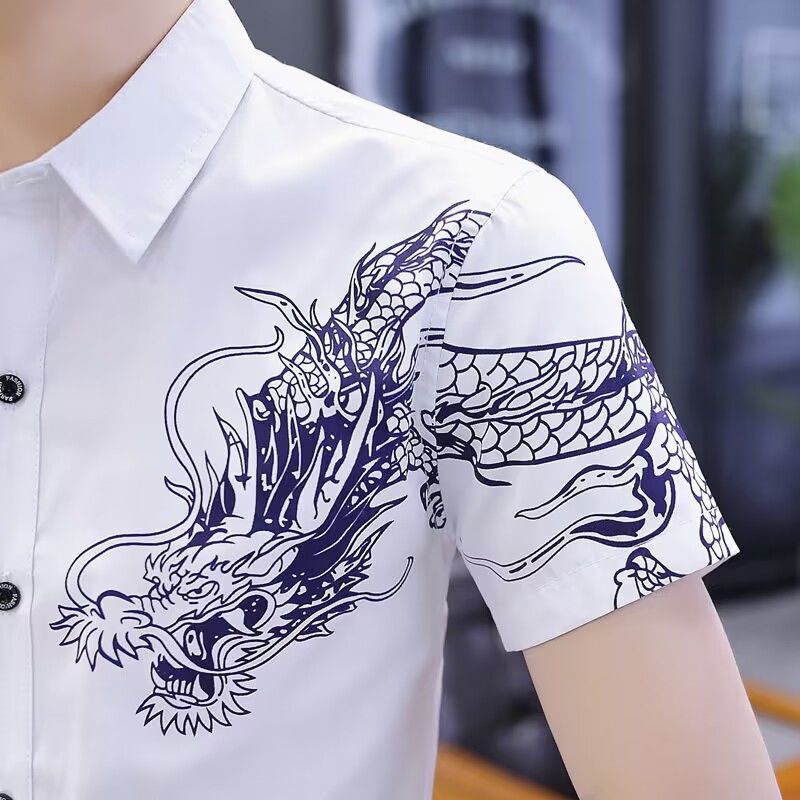 2026 New Men's Shirts, Short-Sleeved Shirts, Slim-Fit Long-Sleeved Men's Shirts, Non-Iron Printed Thin Lapel Short Shirts 2026 New Men's Shirts, Short-Sleeved Shirts, Slim-Fit Long-Sleeved Men's Shirts, Non-Iron Printed Thin Lapel Short Shirts