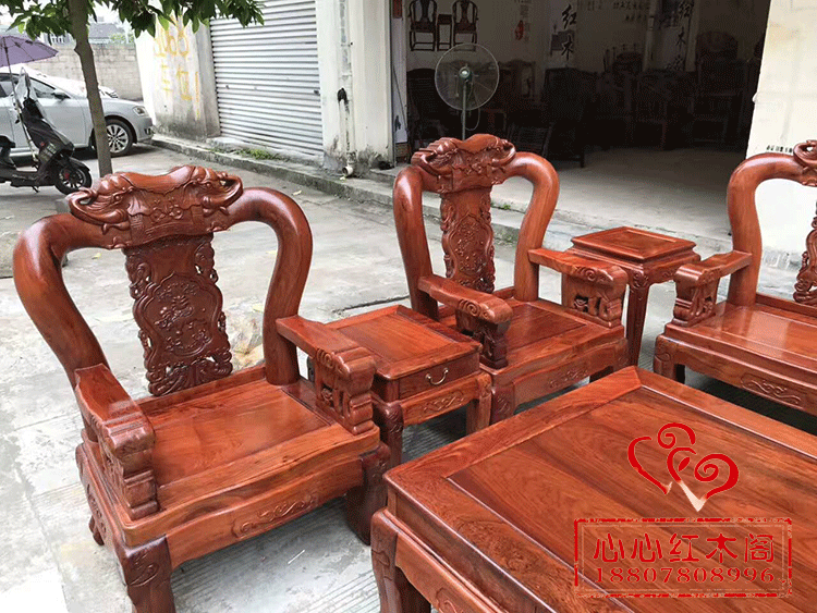 Trái cây gỗ gụ lớn gỗ gụ kết hợp đồ nội thất phòng khách Miến Điện gỗ hồng mộc đầu voi Warring States 12 cm mười bộ - Bộ đồ nội thất đồ gỗ thông minh