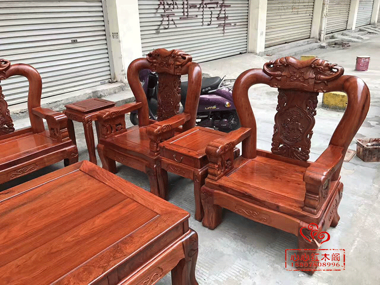 Trái cây gỗ gụ lớn gỗ gụ kết hợp đồ nội thất phòng khách Miến Điện gỗ hồng mộc đầu voi Warring States 12 cm mười bộ - Bộ đồ nội thất đồ gỗ thông minh