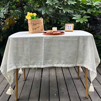 Lumoshome french pastoral cotton and linen tablecloth