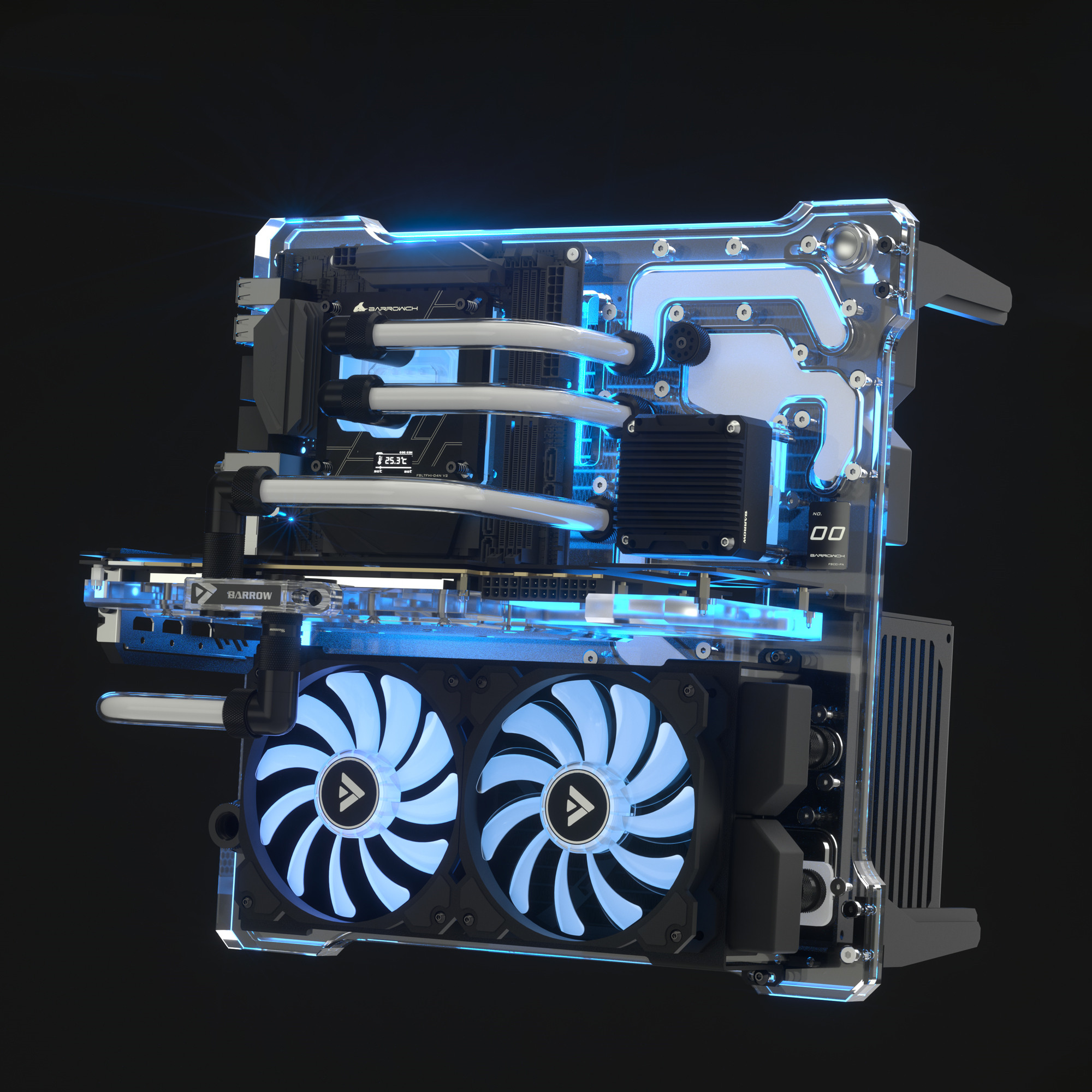 Barrowch Two-piece Water Cooled Small Host Shell Heat Dissipation Limited Edition Mini Open ITX Modular Waterway Plate