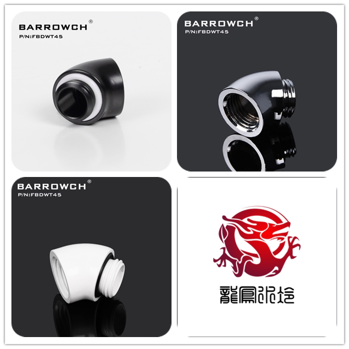 Ba G1 4 black bright silver 45 degree adapter 45 degree elbow FBDWT45 two-piece water cooling accessories