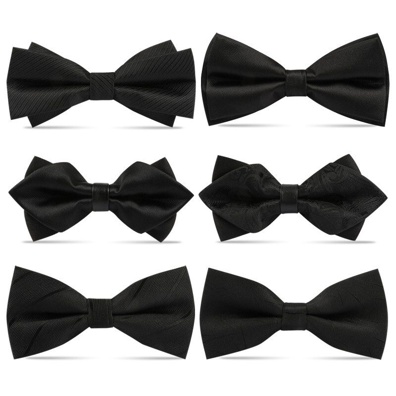 Men's Black and White Bow Tie Formal Wear Business Banquet Groom Wedding Dress Red Female Bow Tie Groomsman