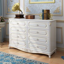 European style chest chest chest chest drawer cabinet with cosmetic mirror bedroom solid wood drawer cabinet