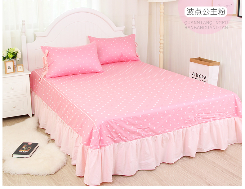 HRHM mới giường bông váy trong một mảnh bông giường ren Hàn Quốc tay áo đầu khăn trải giường bảo vệ - Khăn trải giường ga giường cưới