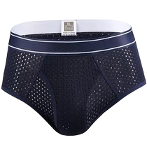 Summer mens new briefs ice mesh shorts transparent breathable quick-drying senseless traceless shorts
