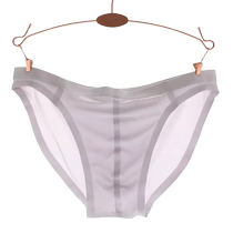 Ice silk transparent one-piece thin low-waisted seamless underwear summer new skin-friendly and durable low-waisted elastic briefs