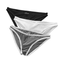 Sexy hemmed briefs single-layer bag youth triangle low-waist underwear threaded elastic summer briefs
