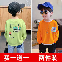 2020 new boys in large childrens clothing spring and autumn clothes long sleeve Korean top childrens round neck handsome base shirt