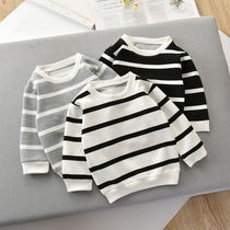 Small children 2020 stripes long sleeve T-shirt spring and autumn girls foreign style new boy T-shirt children Base shirt Women