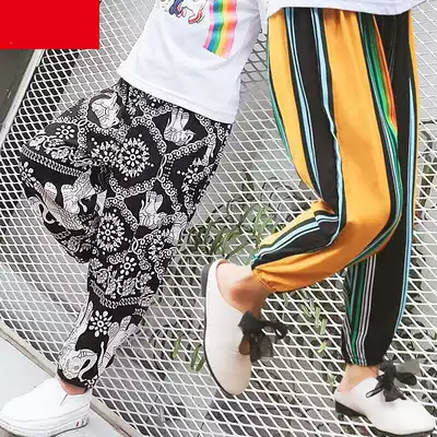 Children's bloomers trousers Cotton silk summer men's and women's air-conditioning pajamas Baby mosquito-proof pants Boys pants Girls pants