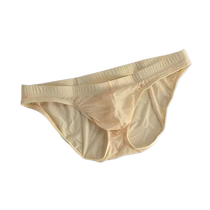 New ice silk thin silky and bright color translucent briefs low-waisted close-fitting one-piece senseless and traceless briefs