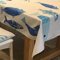 Đơn giản hiện đại hình chữ nhật bàn ăn vải vải khăn trải bàn Địa Trung Hải phòng khách màu xanh phòng ăn cà phê bàn ​​vải khăn trải bàn - Khăn trải bàn khăn trải bàn kính phòng khách
