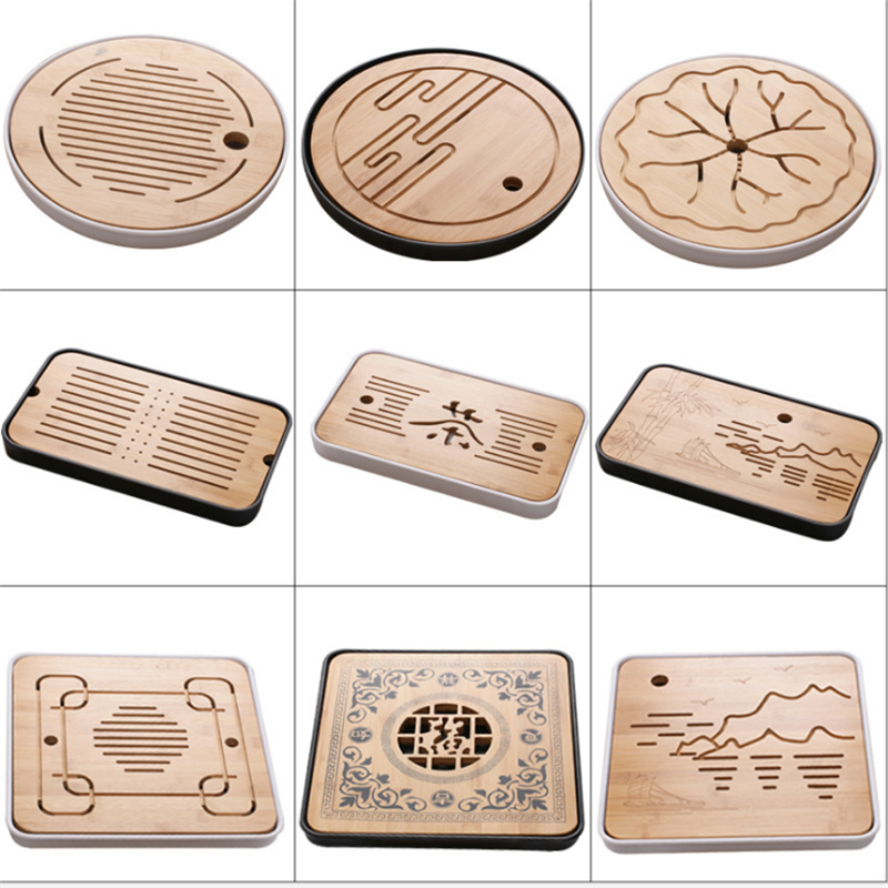 Melamine bamboo dry tea tray travel tea set melamine small tea table kung fu tea set tray hotel Japanese tea tray