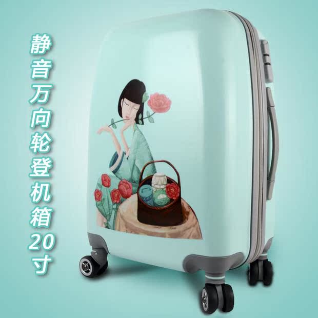 Xe đẩy vali hành lý câm 20 inch sao trăm que linh dương ba hoa quà vali vali du lịch sunny vali