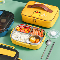 Stainless steel lunch box for students portable grid lunch box heat Japanese lunch box 304 children office workers Female