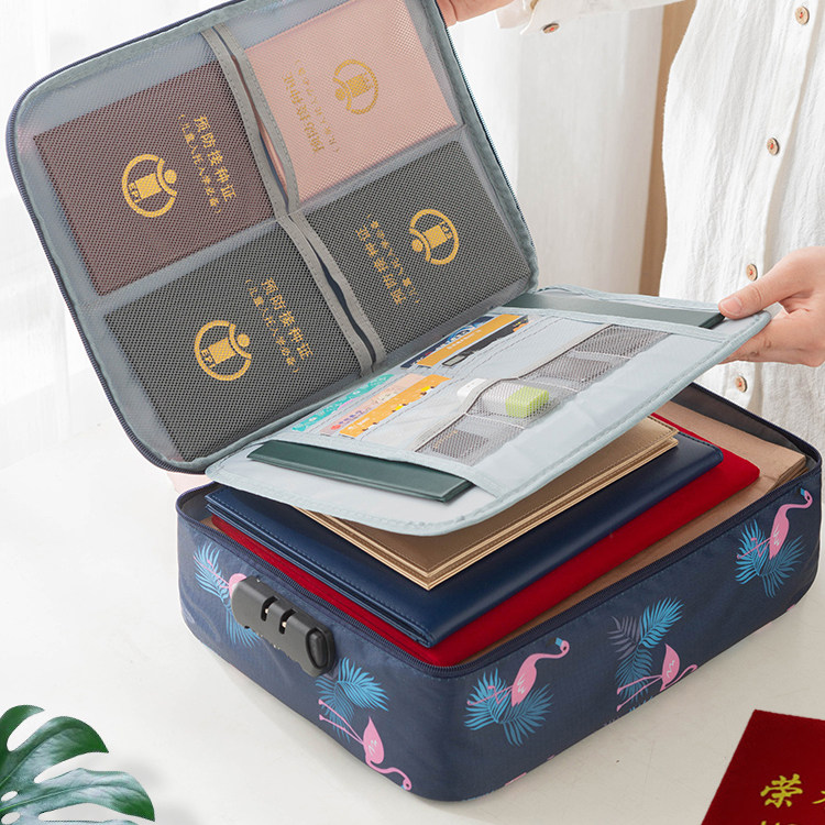 ID storage bag baby family portable small high-grade waterproof home documents multi-function multi-layer id bag