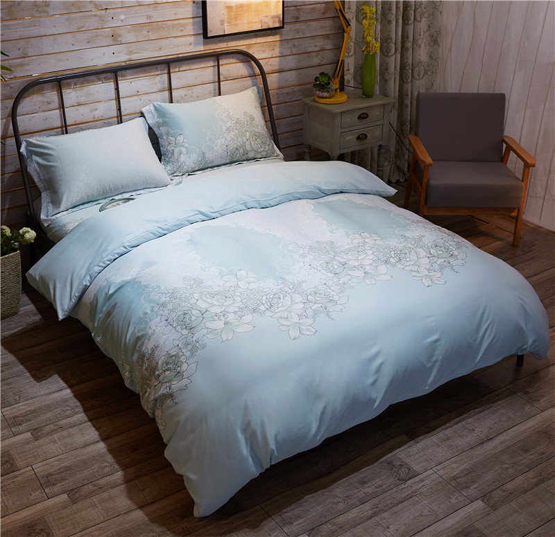 Mùa hè đích thực Tencel bốn mảnh băng lụa quilt cover satin lụa sheets 1.8 2.0 m gạo bộ đồ giường cưới