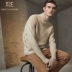 M & E mùa thu và mùa đông mới 100% áo len cashmere nguyên chất nam cao cổ áo xoắn lỏng áo len dày rắn - Áo len Cashmere quần áo thời trang nam Áo len Cashmere