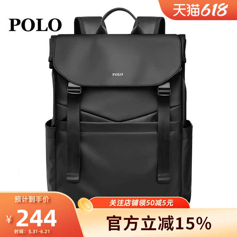 Polo Backpack Men's Fashionable Casual Backpack 17.3inch Computer Bag Large Capacity Travel College Student Bag