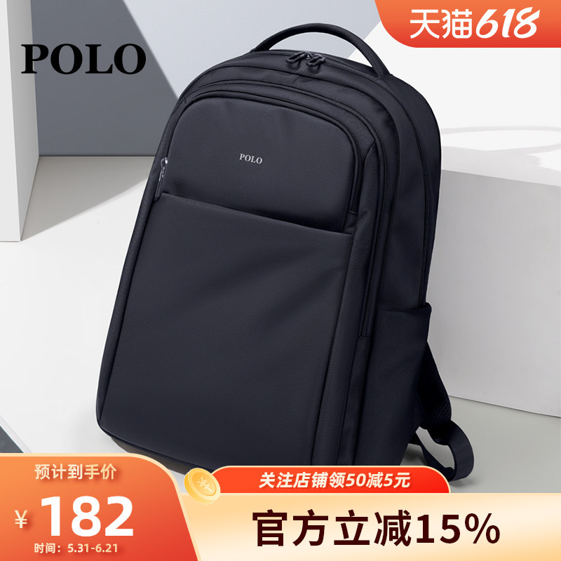 Polo Backpack Men's Large-Capacity Travel Backpack Male College Students' Commuter Fashion School Bag Casual Computer Bag Trendy